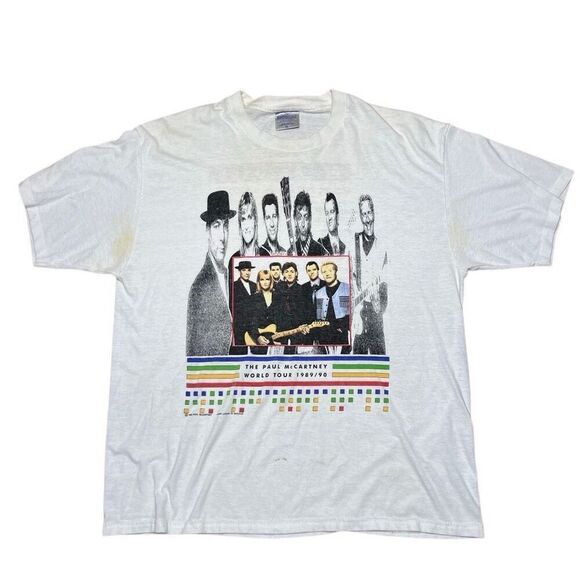 Vintage 80s Paul McCartney World Tour T Shirt XL - Picture 1 of 7
